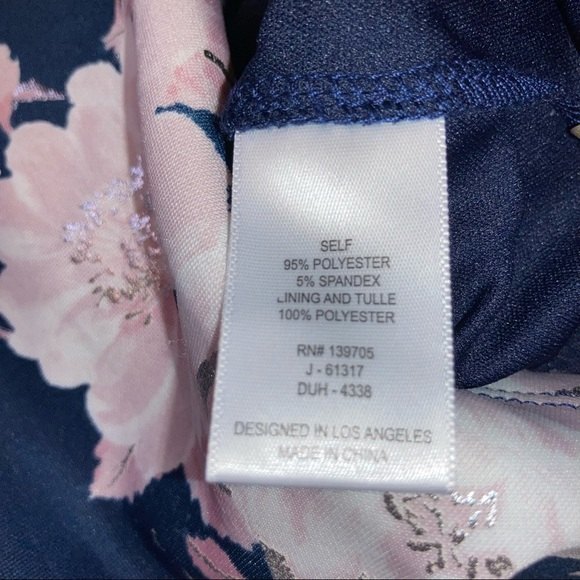 Blue Pink Silver Foil Floral Open Back PARTY Dress Size Large - Picture 6 of 11